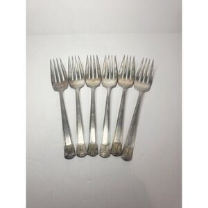 1923 Century Silver plate International Silver Holmes & Edwards 6 Salad Forks